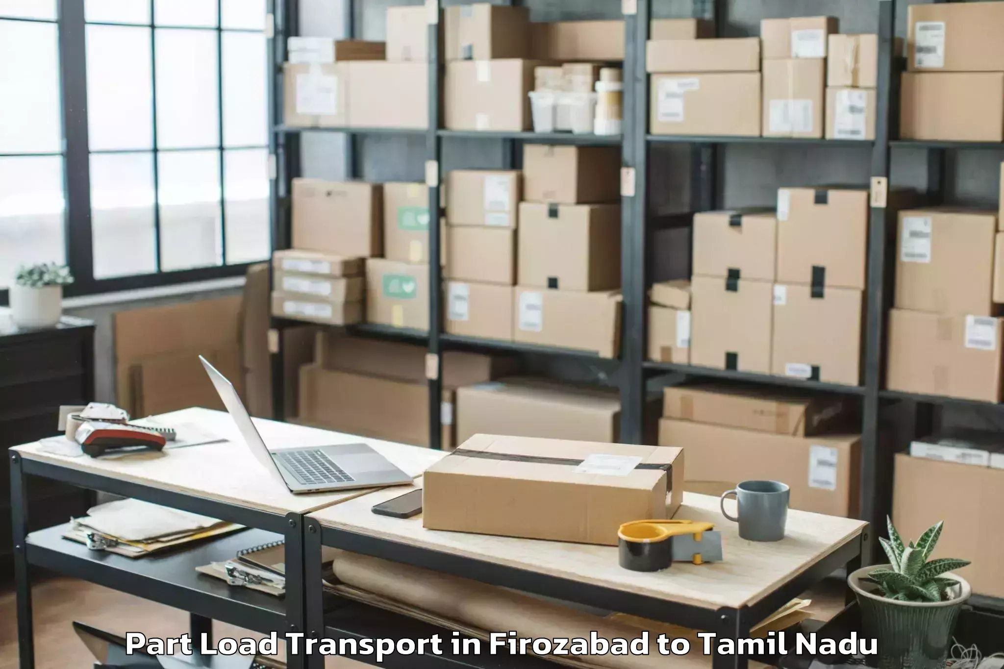 Book Firozabad to Shenkottai Part Load Transport Online